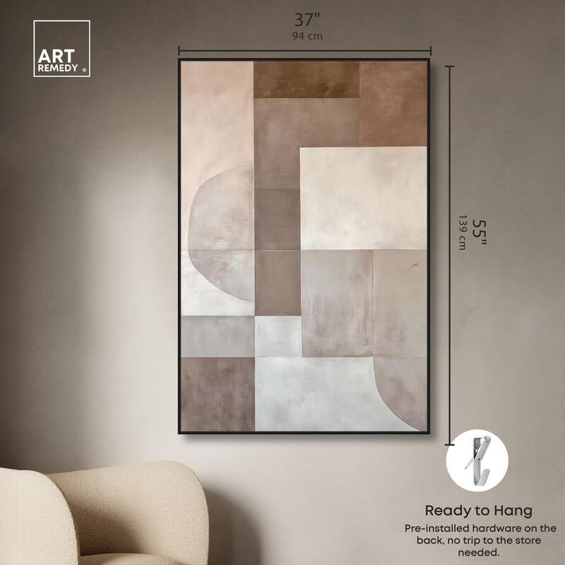 Neutral Tone Blocks II Canvas by Art Remedy