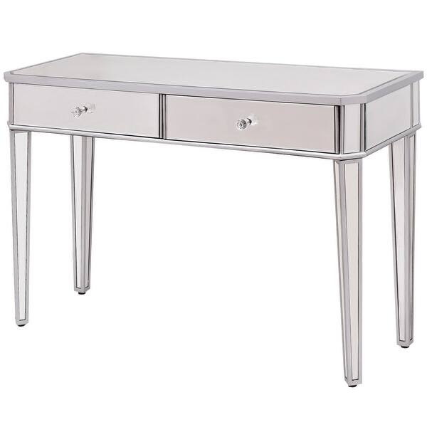 Shop Costway Vanity Make Up Desk Console Dressing Silver Glass