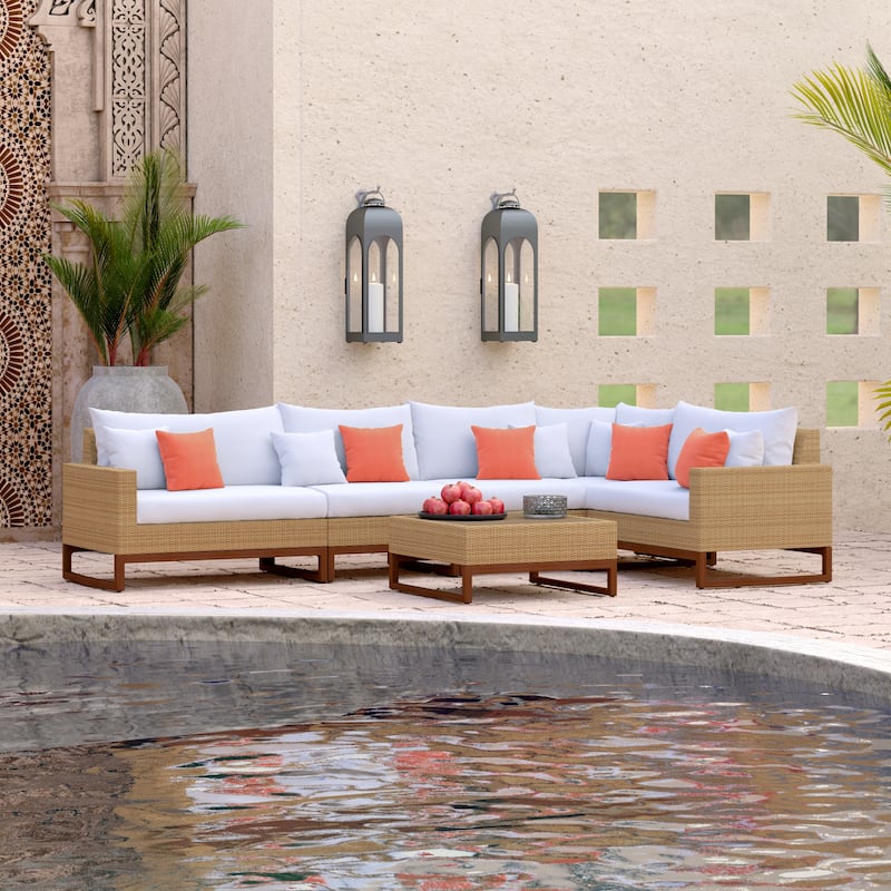 Mili 6 Piece Sunbrella Outdoor Patio Sectional and Table