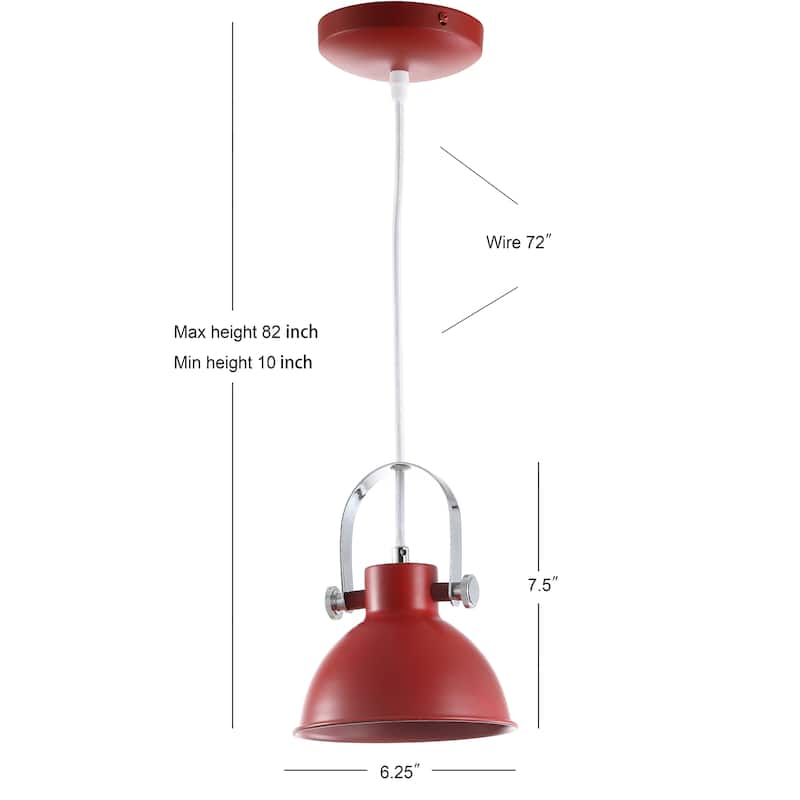 SAFAVIEH Lighting Orhideea Adjustable 1-Light Led White Pendant - 6.25"x6.25"x10-82" - 6Wx6Dx82H