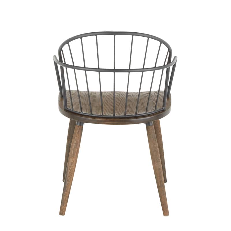 Carbon Loft Ellul Industrial Chair in Dark Walnut Wood and Black Metal