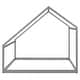 preview thumbnail 6 of 6, Gray Full Size Solid Wood House Bed with Roof