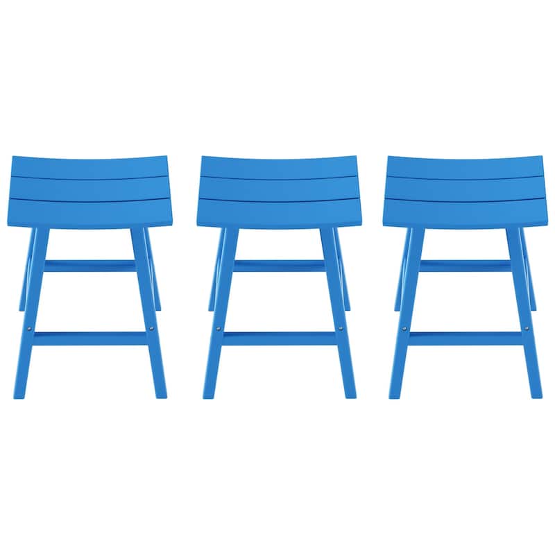 Laguna Hdpe All Weather Outdoor Patio 29" Saddle Seat Bar Stool (Set Of 3)