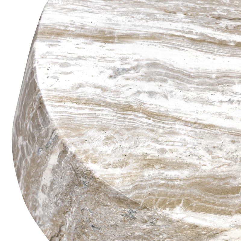 Zyra Concrete Side Table with Stone Texture Finish