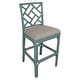 preview thumbnail 61 of 67, Natural Rattan Handmade Chippendale Cushioned Bar Stool by East at Main
