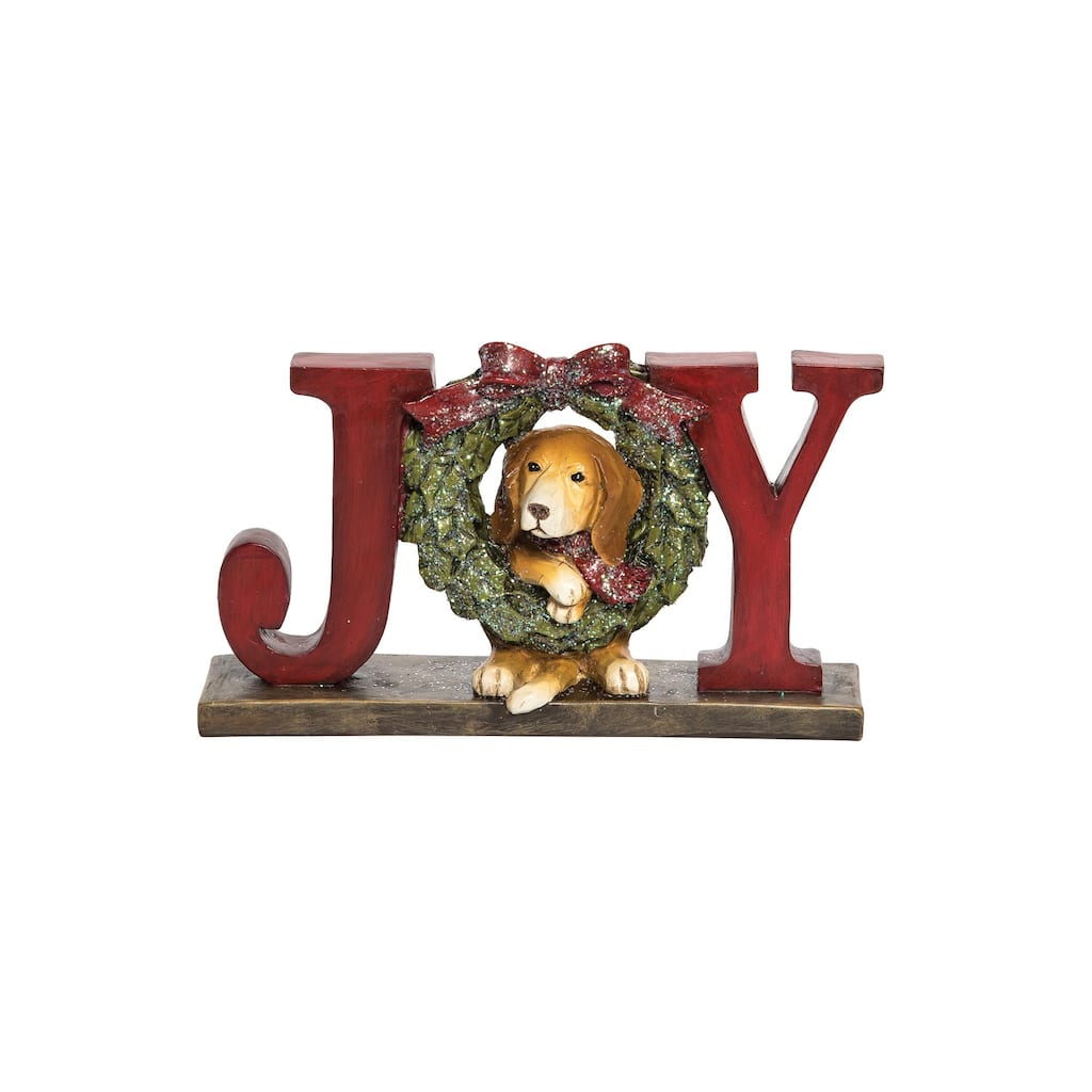 Joy Puppy Christmas Figurine - 8.46" x 2.75" x 4.92"