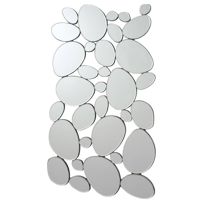 Topher 29 x 51 Inch Pebble Themed Wall Mirror Silver - Mirror