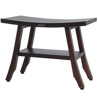 DecoTeak 24", Bench, Shower Stool, Shower Seat, Shower Chair for Inside Shower, Small Bench, Shower Foot Rest, Teak Shower Bench
