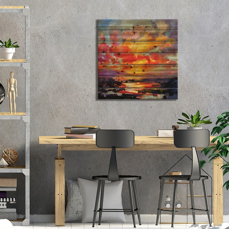 Emerging Print On Wood by Scott Naismith - Multi-Color