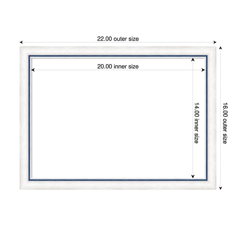 Amanti Art Morgan White Blue Framed Dry Erase Magnetic Board - 22 x 16 in - Morgan White Blue