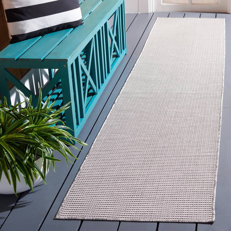 Martha Stewart by SAFAVIEH Silvestra Indoor/ Outdoor Rug - 2' x 9' Runner - Beige/Black