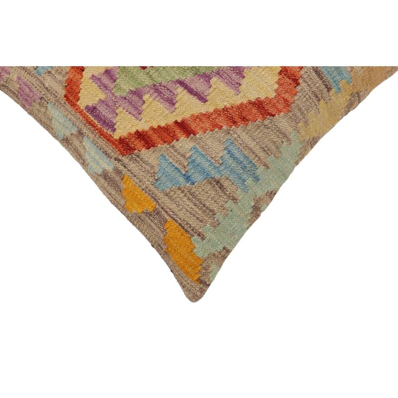 Southwestern Bates Turkish Hand-Woven Kilim Pillow - 18'' x 18''
