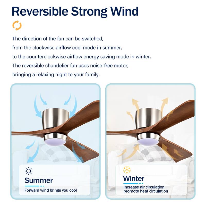 Ceiling Fan with Lights ,3 Wood Blade, 6 Speed Levels Remote Control