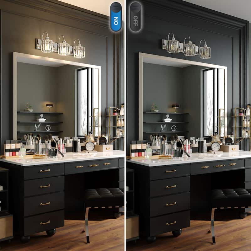 ExBrite Modern Silver Dimmable Bathroom Vanity Light