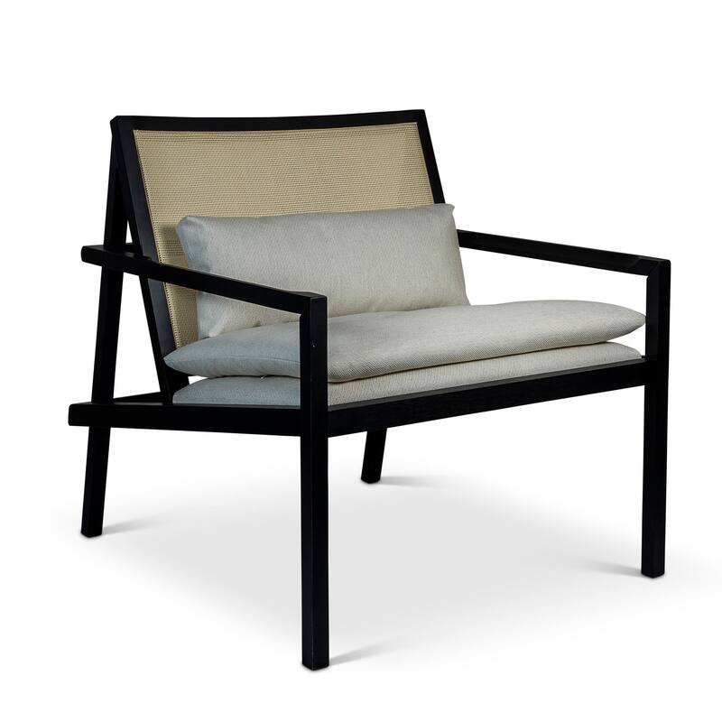 Urbia Barra Cane Lounge Chair - Chalk, Black, Natural