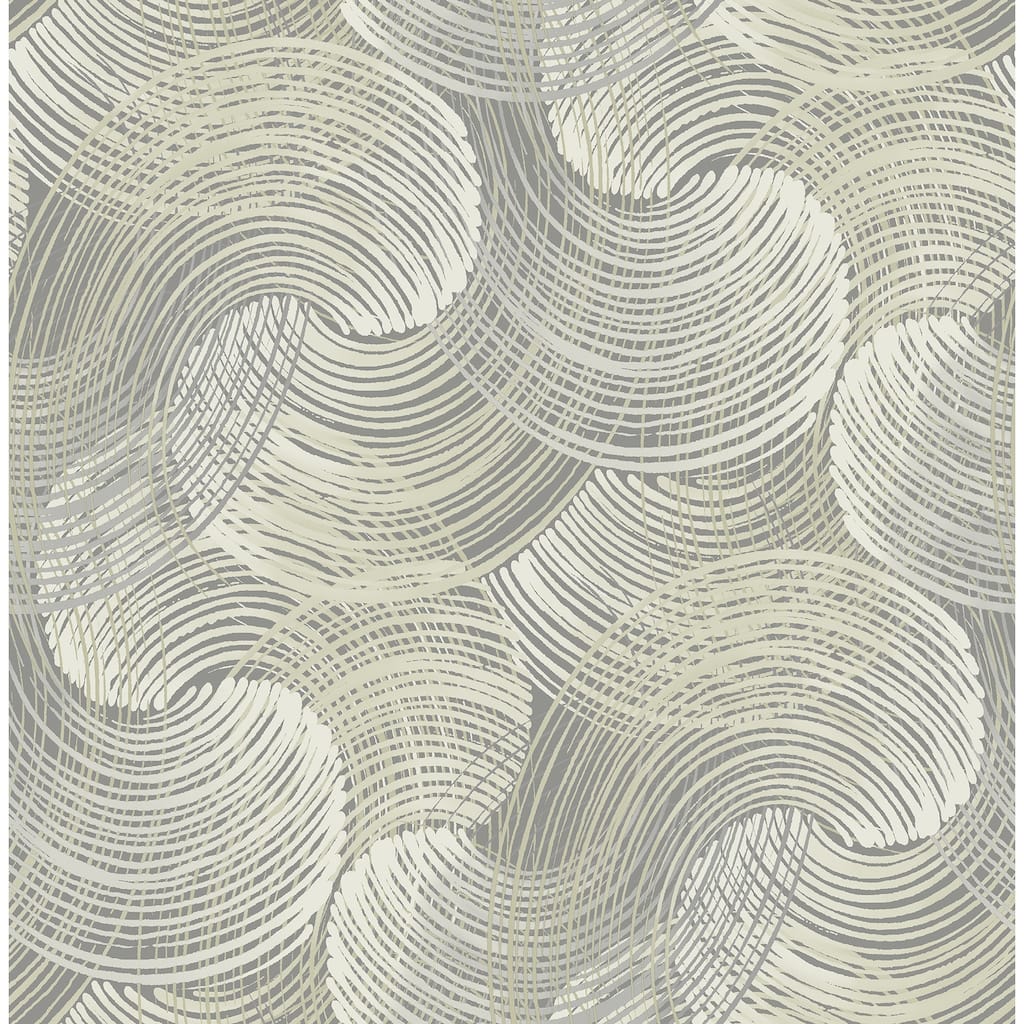 Scott Living Karson Grey Swirling Geometric Wallpaper