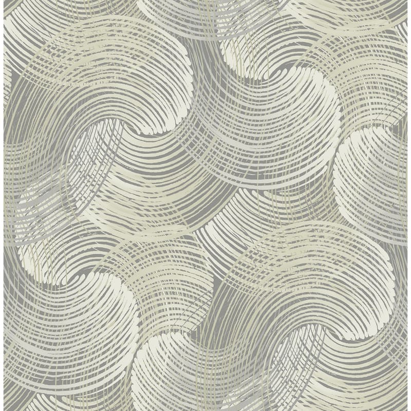 Scott Living Karson Grey Swirling Geometric Wallpaper