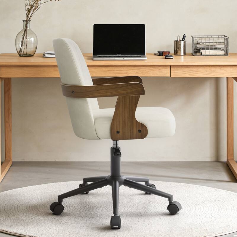 Swivel Home Office Chair Adjustable Height Desk Chair with Wheels and Armrests - 32.7"-36.6"H x 19.9"W x 22.8"D