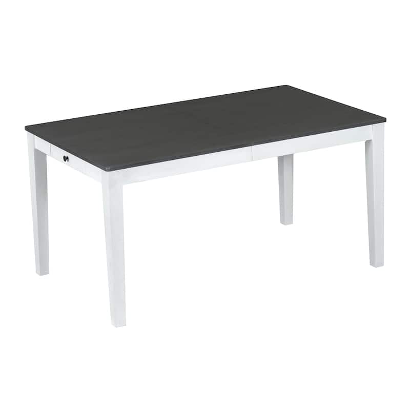 78.1'' Extendable Wood Dining Table Set with Removable Leaf and 6 Upholstered Dining Chairs