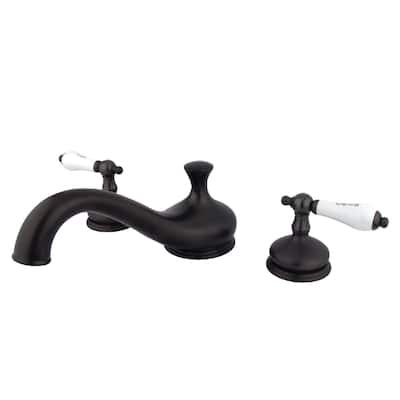 Kingston Brass Heritage Widespread Deck Mounted Roman Tub Filler with
