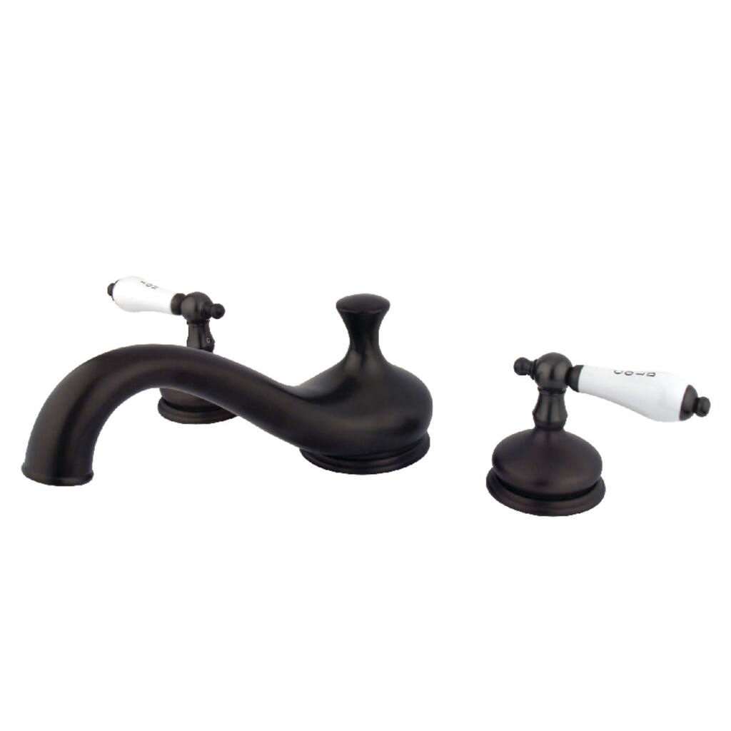Kingston Brass Heritage Widespread Deck Mounted Roman Tub Filler with