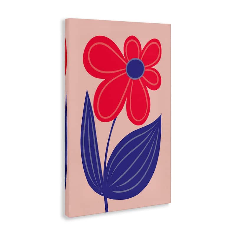 Stupell Playful Bold Red Daisy Canvas Wall Art Design By Martina Pavlova