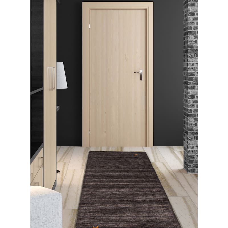 Kashkuli Gabbeh Grey Rug 2'7" x 6'5" - 2'7 x 6'5