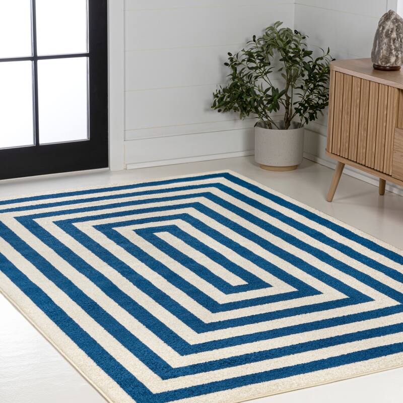 JONATHAN Y Olivier Modern Classic Mitre Stripe Brown/Ivory Rug
