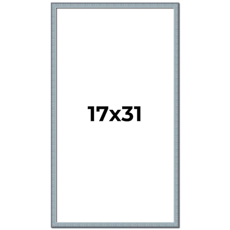 17x31 Frame Rustic Sky Blue Solid Wood Picture Frame | 0.75 Inch