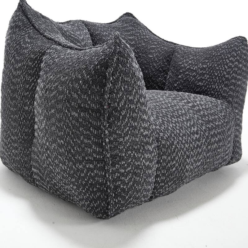 Chenille Square Lounge Chair with Armrests and High Resilience Foam Seat
