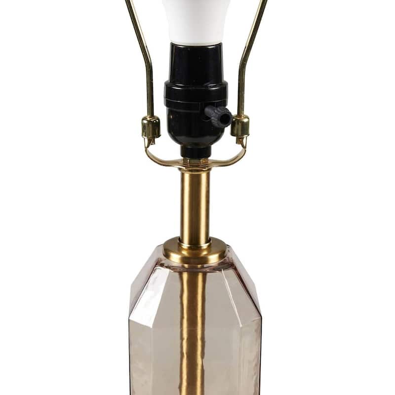 Modern Geometric Table Lamp with Fabric Shade and LED Bulb Included