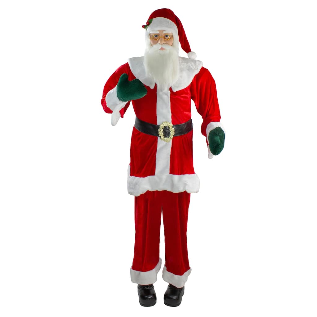 72" Red White Life Size Plush Santa Claus Christmas Figure
