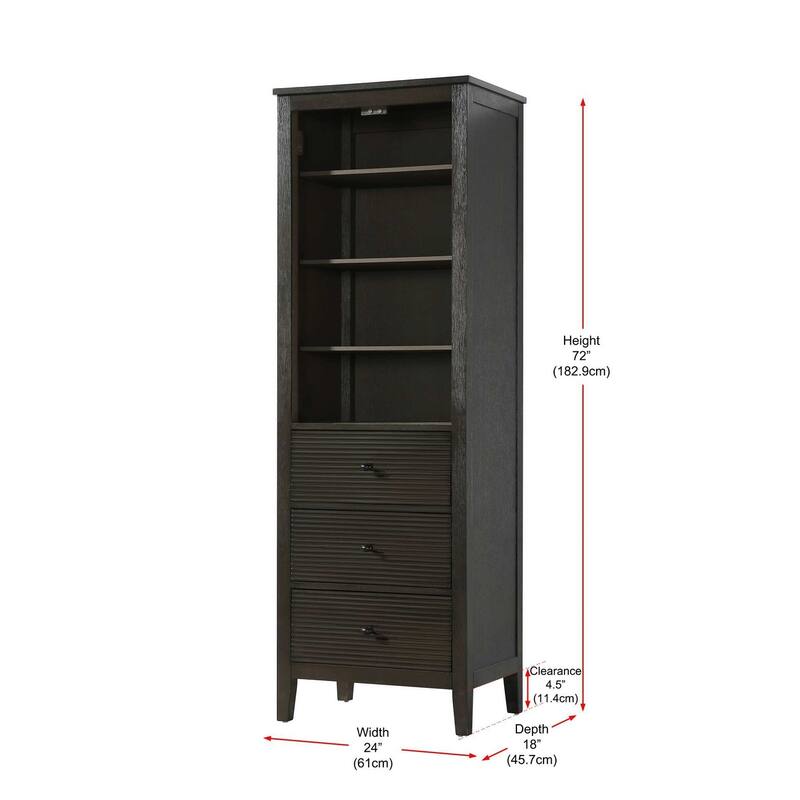 Kensington 16-28 Inch Open Shelving Bath Storage Cabinet