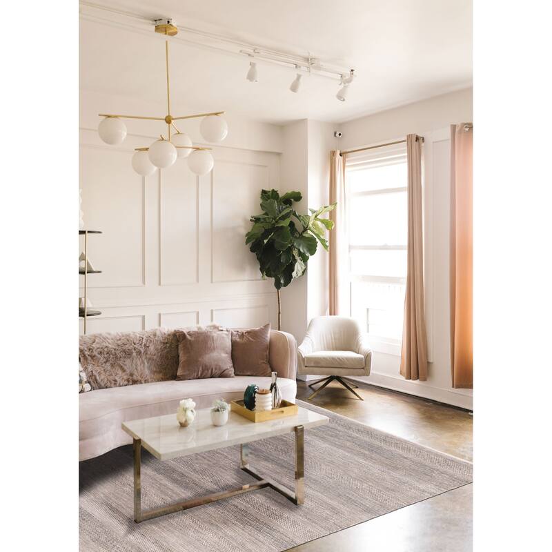 ECARPETGALLERY Hand-knotted Silk Shadow Grey Silk, Wool Rug - 7'11 x 9'9