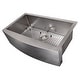 preview thumbnail 13 of 12, ZLINE Farmhouse Apron Mount Single Bowl Scratch Resistant Stainless Steel Kitchen Sink with Bottom Grid 33 in x 21 in