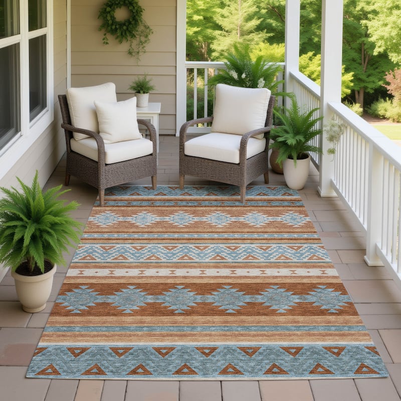 Machine Washable Indoor/ Outdoor Global Heston Chantille Rug