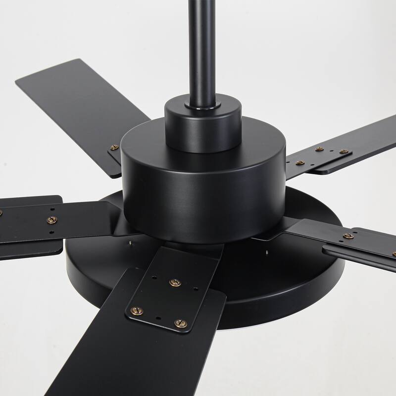 52" Black Reversible 5-Blade Intergrated LED Ceiling Fan with Light and Remote