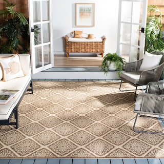SAFAVIEH Beach House Phyllis Indoor/ Outdoor Waterproof Patio Backyard Rug - Cream/Beige [5'3" x 7'6"] - 5'3" x 7'6"