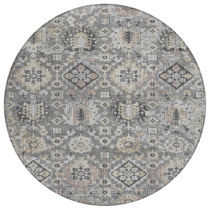 HomeRoots Floral Medallion Traditional Rectangle Outdoor Rug