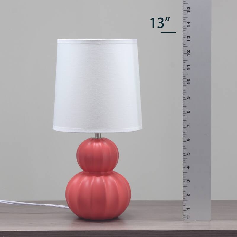 Stacked Double Gourd Ceramic Table Lamp with Tapered Shade - 12.5" - Orange