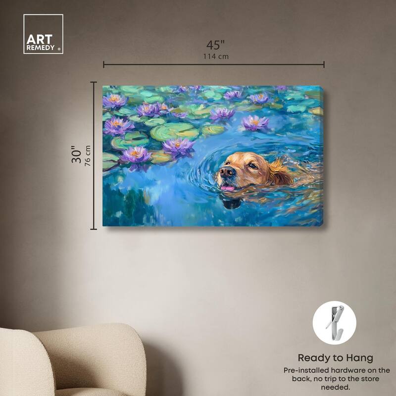 Watery Wag II Canvas by Art Remedy, Gallery Wrapped