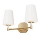 preview thumbnail 2 of 11, Hunter Nolita Vanity Wall Light - Bathroom - Contemporary, Transitional - White Glass Shades - Damp Rated!