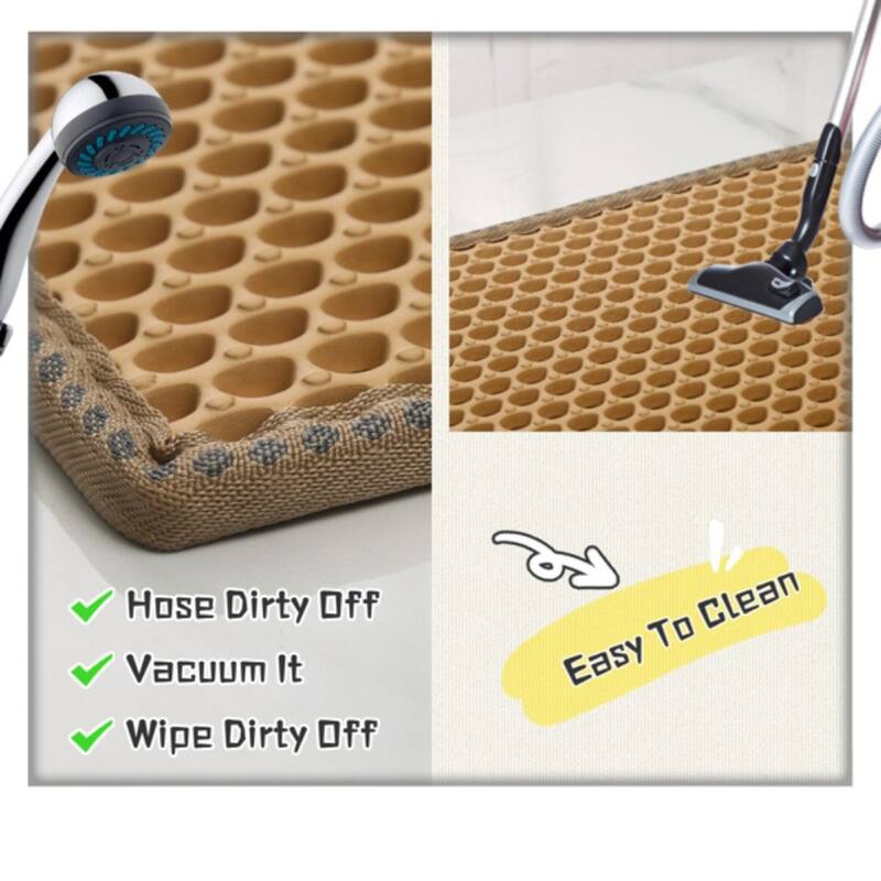 Cat Litter Mat Kitty Litter Trapping Mat Double Layer Mats