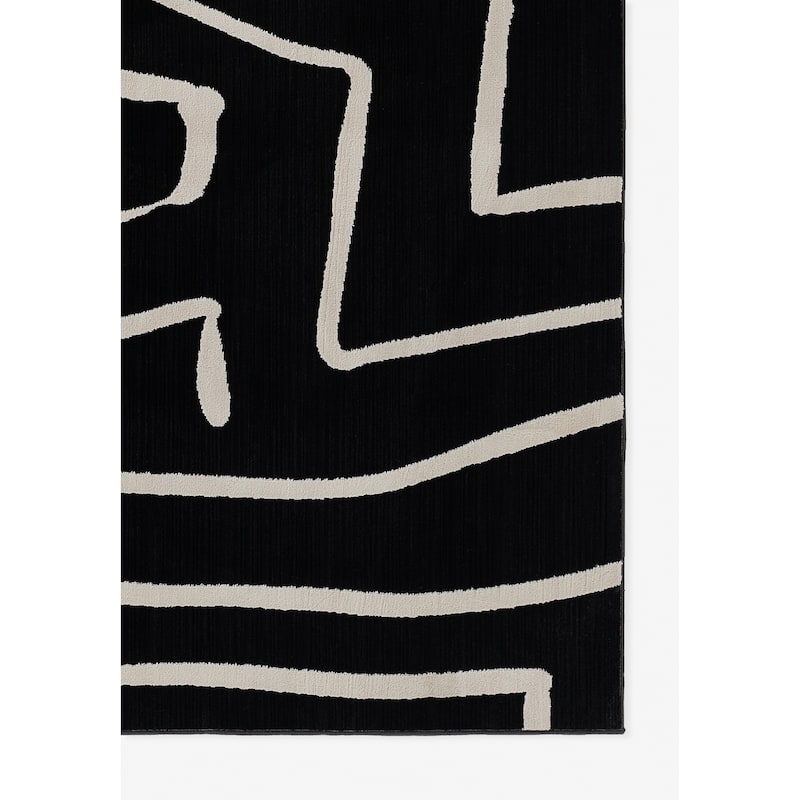 Momeni Noho Modern Black Geometric Area Rug