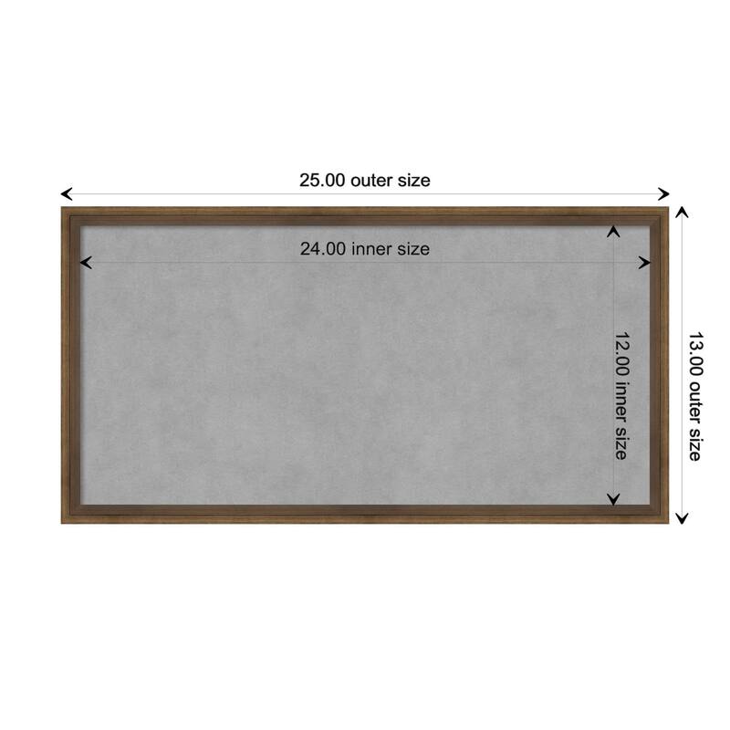 Amanti Art Lucie Light Bronze Framed Magnetic Board - Board Size 24x12