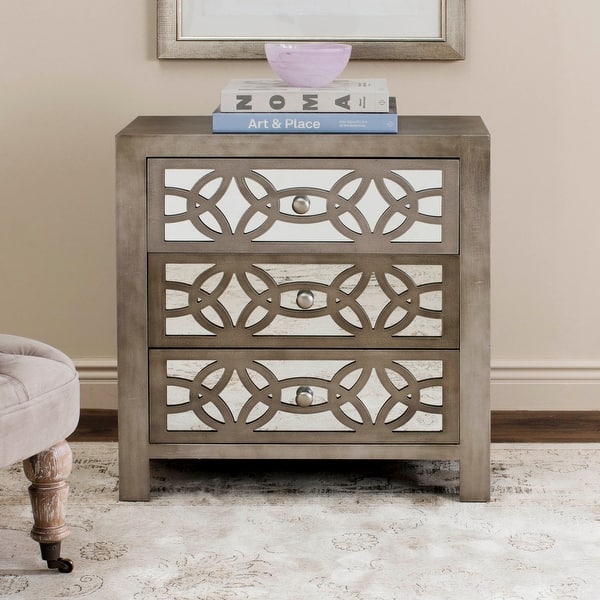 slide 2 of 6, SAFAVIEH Tasha Grey 3 Drawer Chest