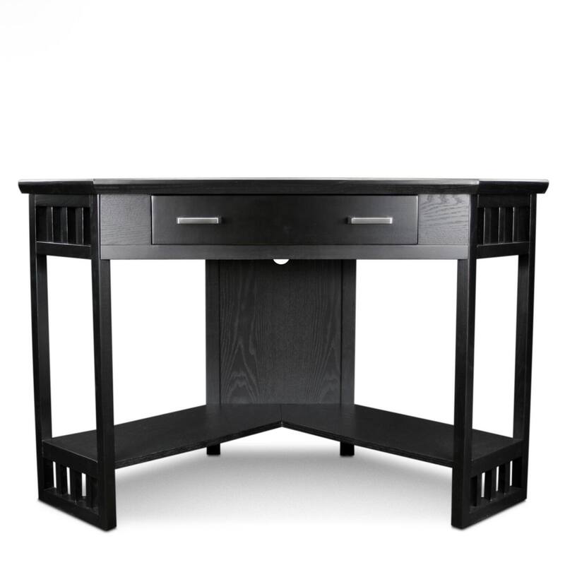 Corner Computer Desk - Writing Desk Home Office - Elegant Burnished Oak Finish - 48" Wide