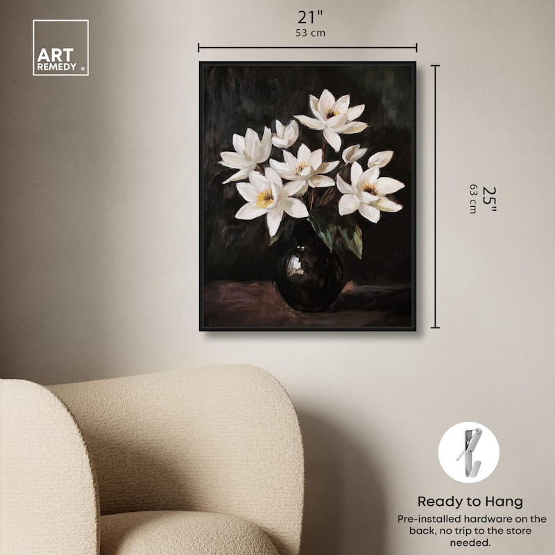 Chiaroscuro Flowers Canvas by Art Remedy