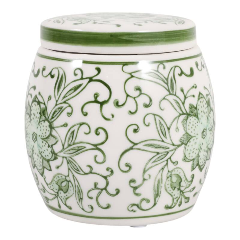 Decorative Ceramic Candle with Lid - Lavender Verbena Scented Candle - 4.5"