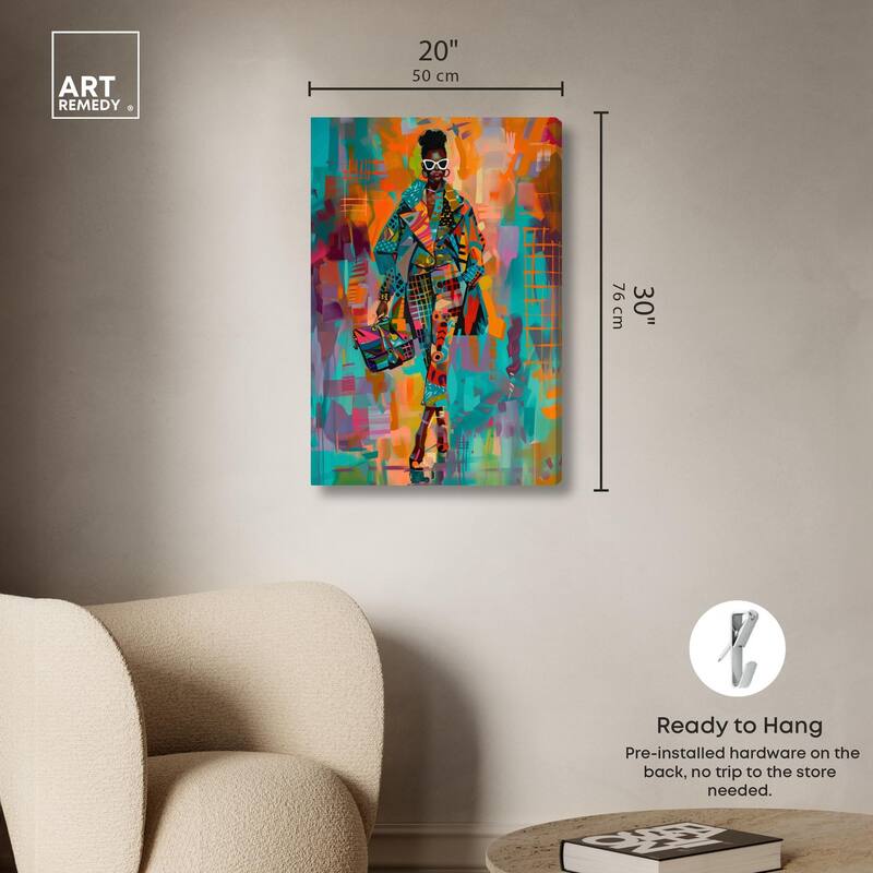Bold Patchwork Style Canvas by Art Remedy, Gallery Wrapped